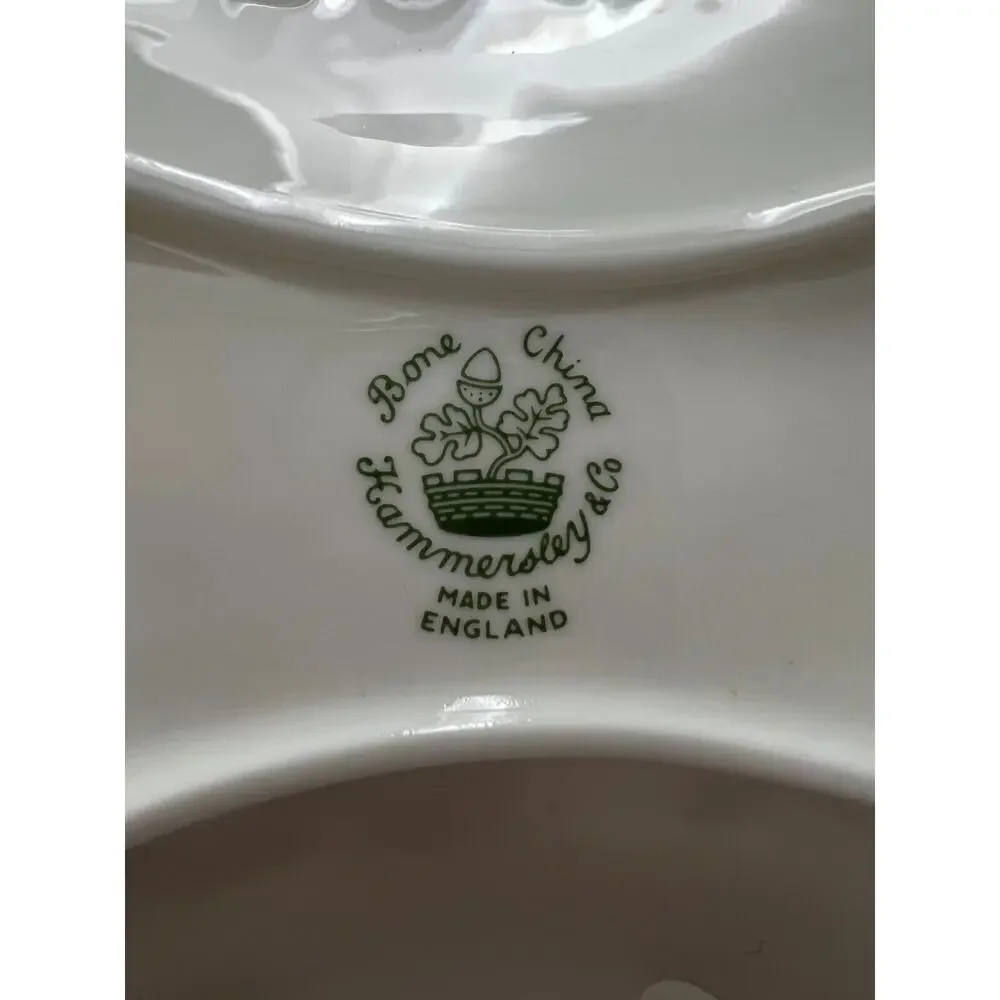 Hammersley & Co. Bone China Gold‎ Floral Candy Nut Dish Handle Gold Trim MCM